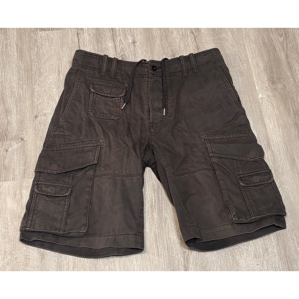 Diesel Mens Black Cotton Cargo Shorts Sz 33 Multi Pocket Utility Drawstring Y2K